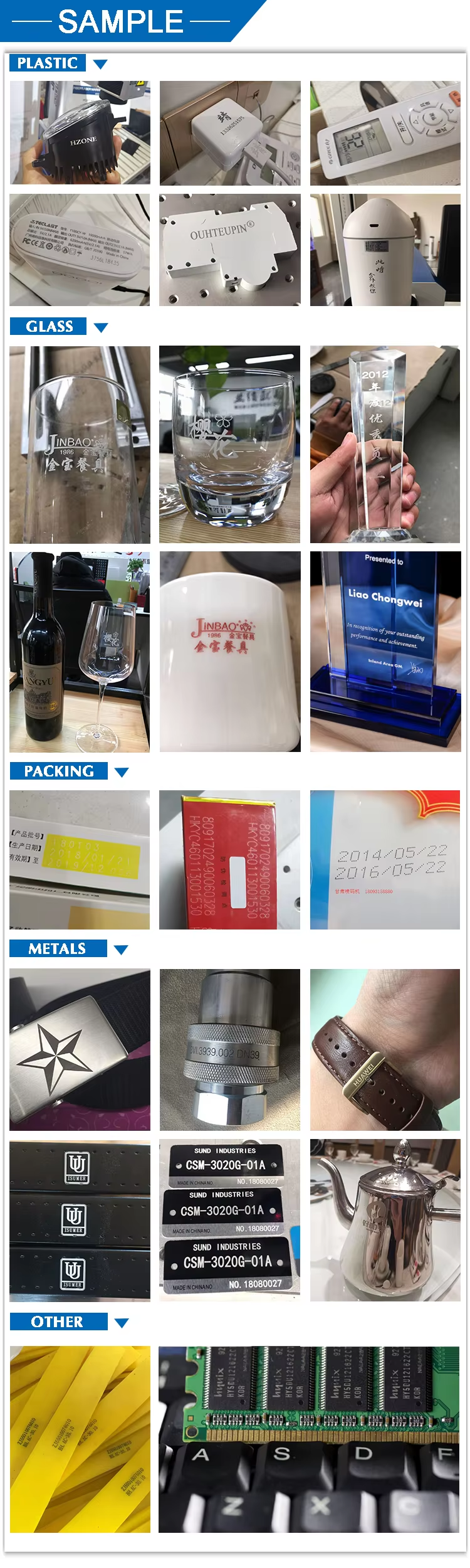 white uv cabinet laser marking machine sample