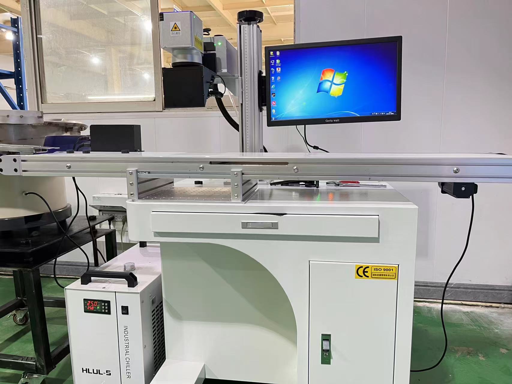 UV Vision Laser Marking Machine, Automatic Recognition And Positioning for Marking, Combined with Conveyor Belt