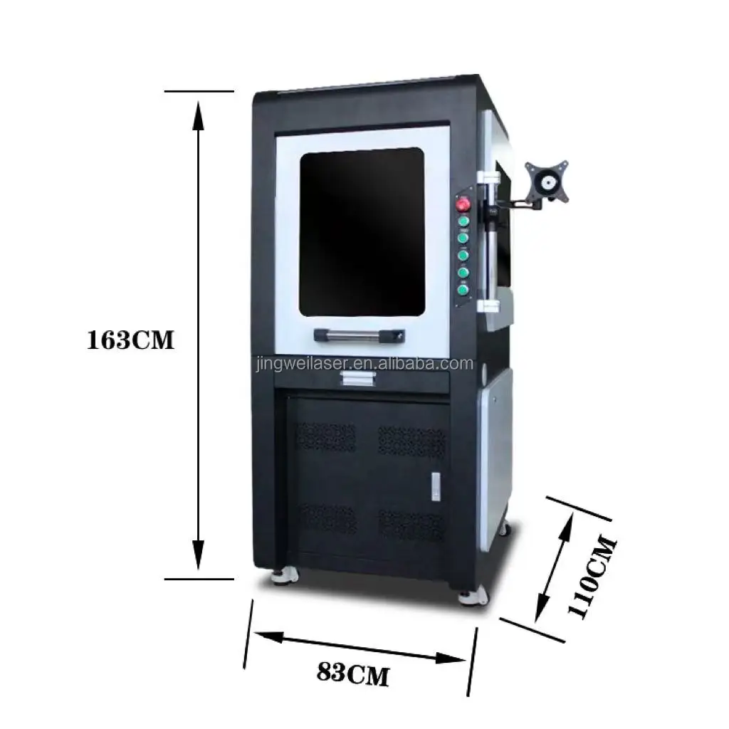 Large Enclosed 20w-100W Fiber Laser Engraver Galvo Marking Head Enclosed Metal Air-Cooled AI BMP Jewelry Engraving with EZCAD