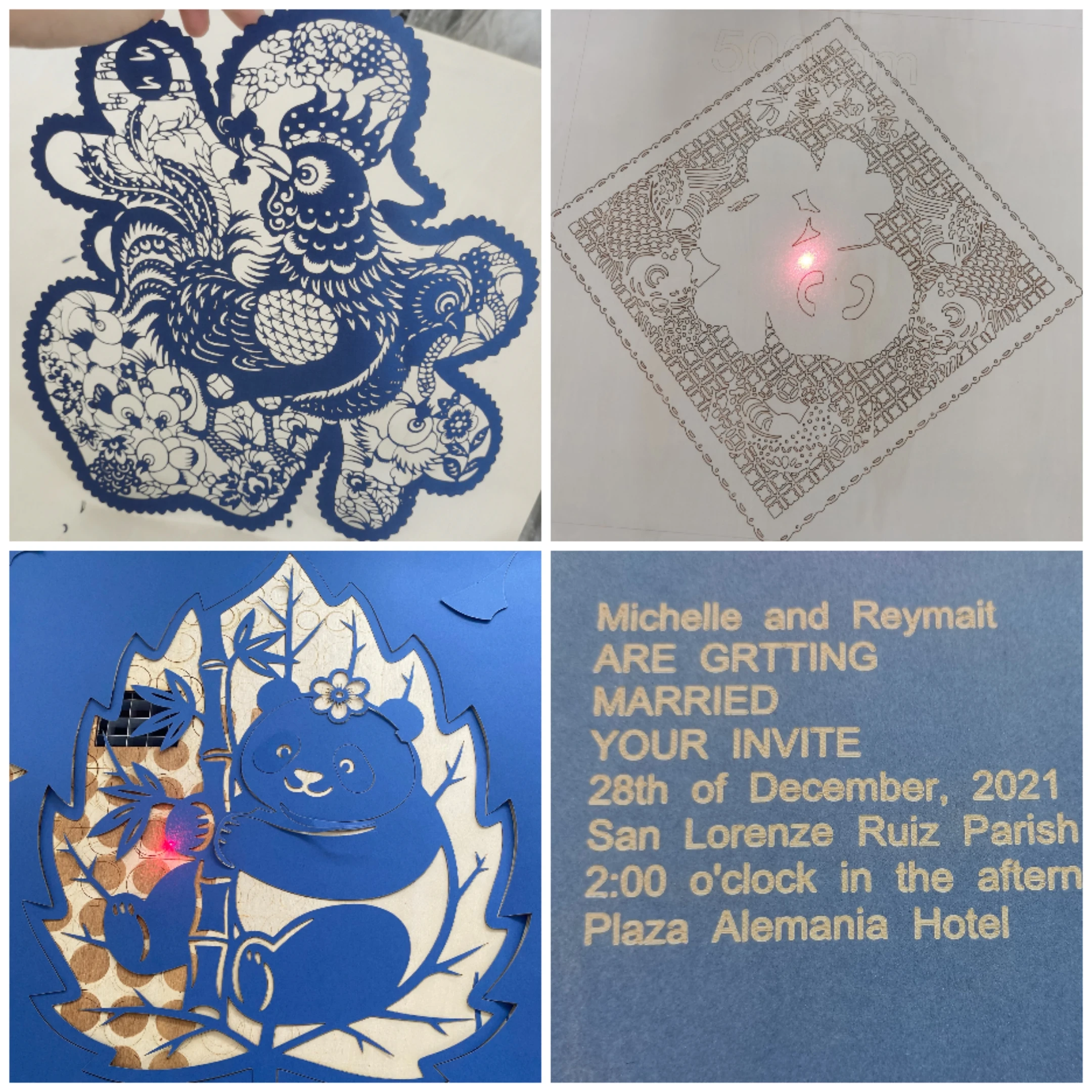 3D CO2 laser machine marking sample