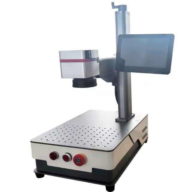 Desktop Portable 20w 30w Fiber Laser Marking Machine for Jewelry Sliver Gold Stainless Steel Metal Logo Marking 