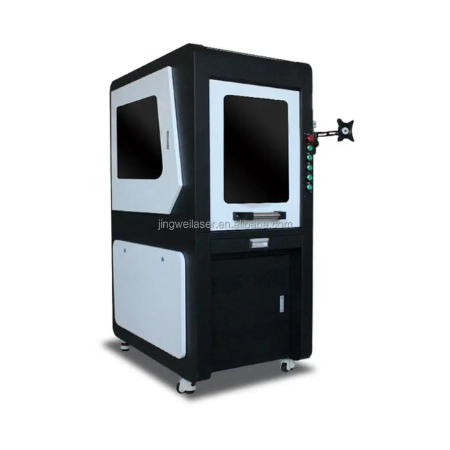 Large Enclosed 20w-100W Fiber Laser Engraver Galvo Marking Head Enclosed Metal Air-Cooled AI BMP Jewelry Engraving with EZCAD