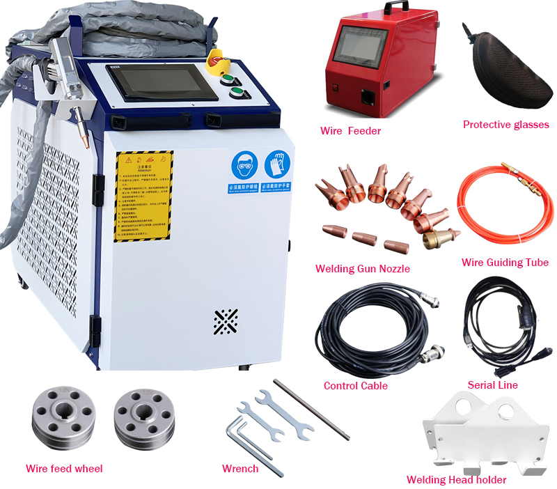 1500W 2000W 3000W Fiber Laser Welding Machine Continuous with Water Cooler Laser Cleaning Machine