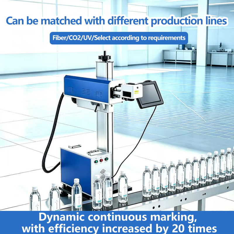High Speed Online Flying Fiber Laser Marking Machine 20W 30W 50W for Metal Plastic QR Code Date Batch Marking on Production Line